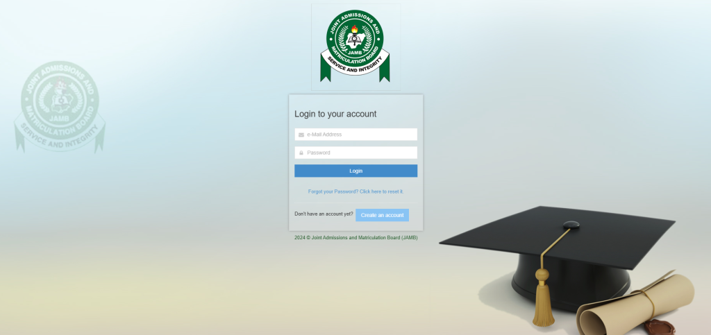 Login to JAMB Portal Using Registration Number